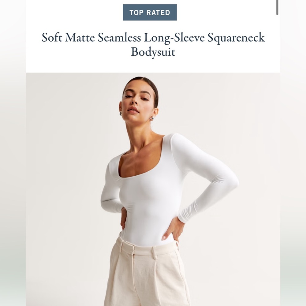 Abercrombie and fitch white square neck bodysuit size: S